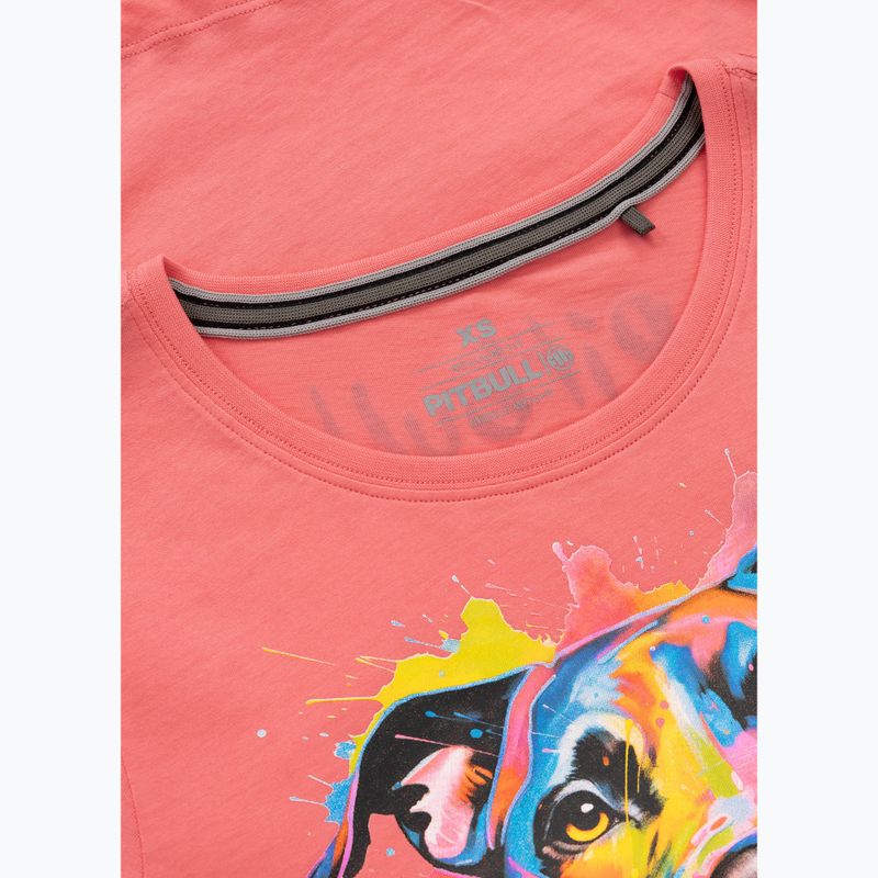 Tricou pentru femei Pitbull Watercolor coral 8