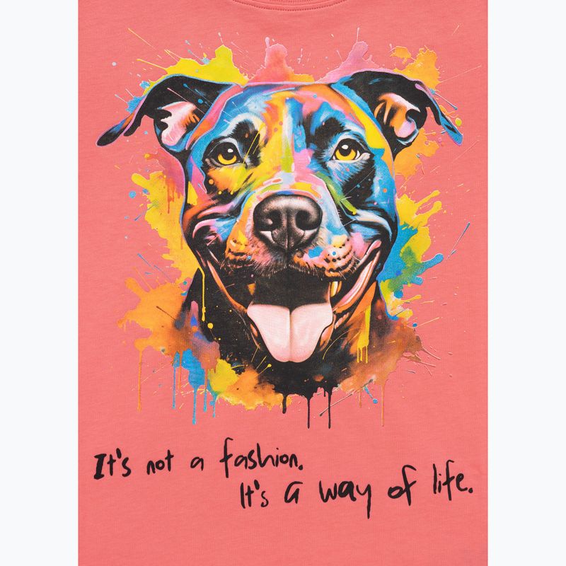 Tricou pentru femei Pitbull Watercolor coral 9