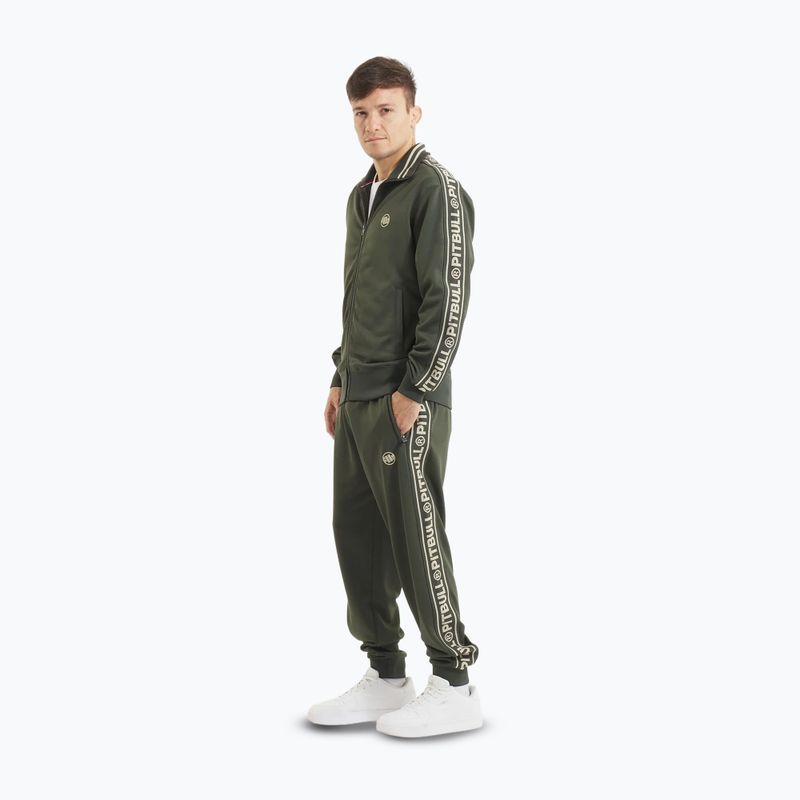 Bluză pentru bărbați  Pitbull Trackjacket Tape Logo Terry Group old green 2