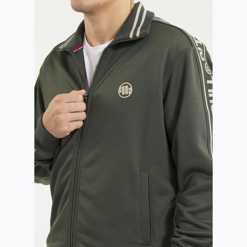 Bluză pentru bărbați  Pitbull Trackjacket Tape Logo Terry Group old green 4