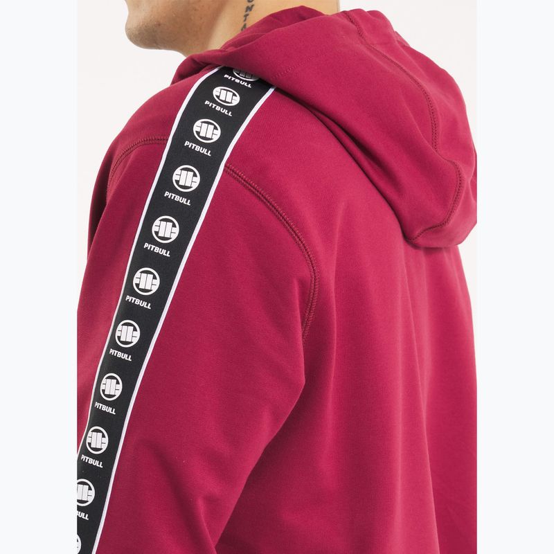 Hanorac pentru bărbați  Pitbull Tape Nugget Hooded Zip Sweatshirt burgundy 5