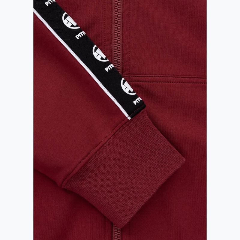 Hanorac pentru bărbați  Pitbull Tape Nugget Hooded Zip Sweatshirt burgundy 12