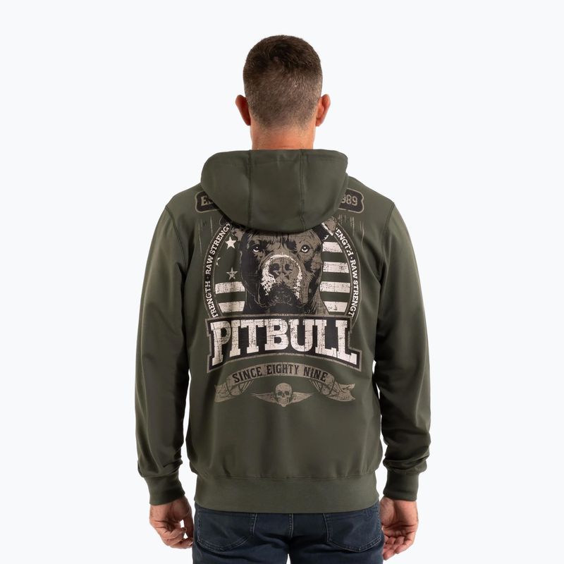 Hanorac pentru bărbați Pitbull Troublemaker Hooded Zip Sweatshirt old green 2