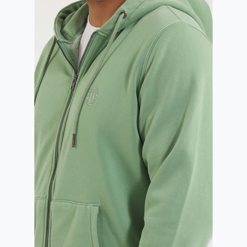 Hanorac pentru bărbați Pitbull Lancaster 2 Hooded Zip Sweatshirt washed green 4