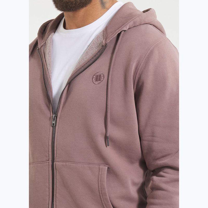 Hanorac pentru bărbați Pitbull Lancaster 2 Hooded Zip Sweatshirt washed burgundy 4