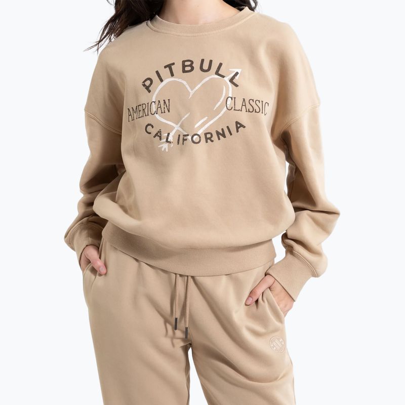 Bluză pentru femei  Pitbull Manzanita Heart Crewneck Sweatshirt sand 3