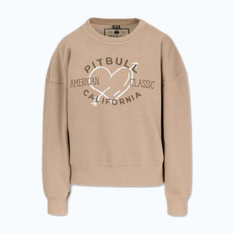 Bluză pentru femei  Pitbull Manzanita Heart Crewneck Sweatshirt sand 4