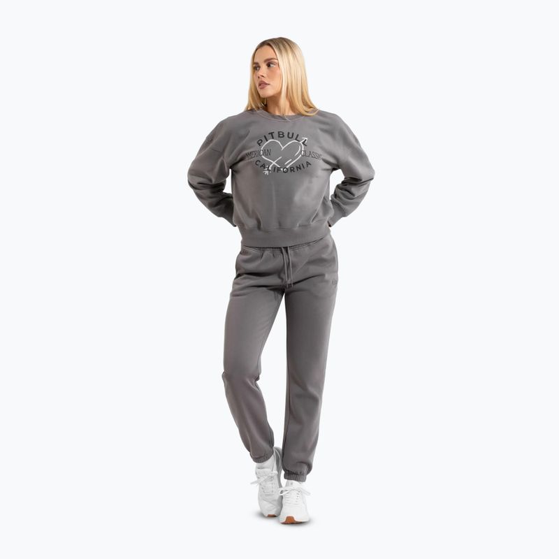 Bluză pentru femei  Pitbull Manzanita Heart Crewneck Sweatshirt washed grey 2
