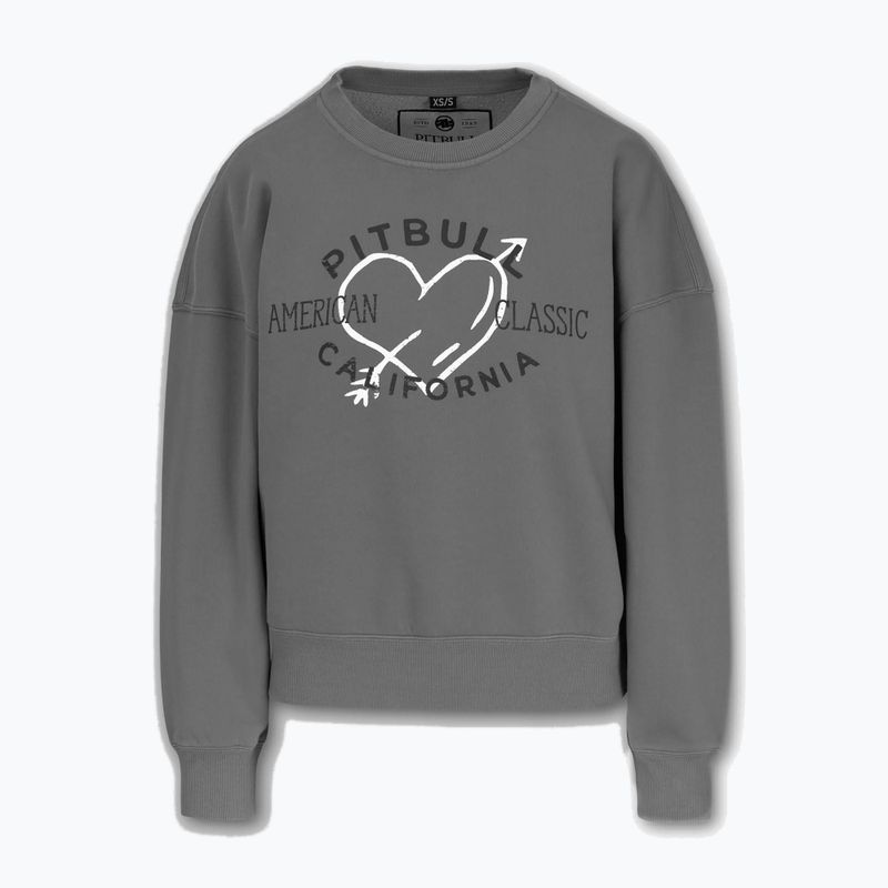 Bluză pentru femei  Pitbull Manzanita Heart Crewneck Sweatshirt washed grey 4
