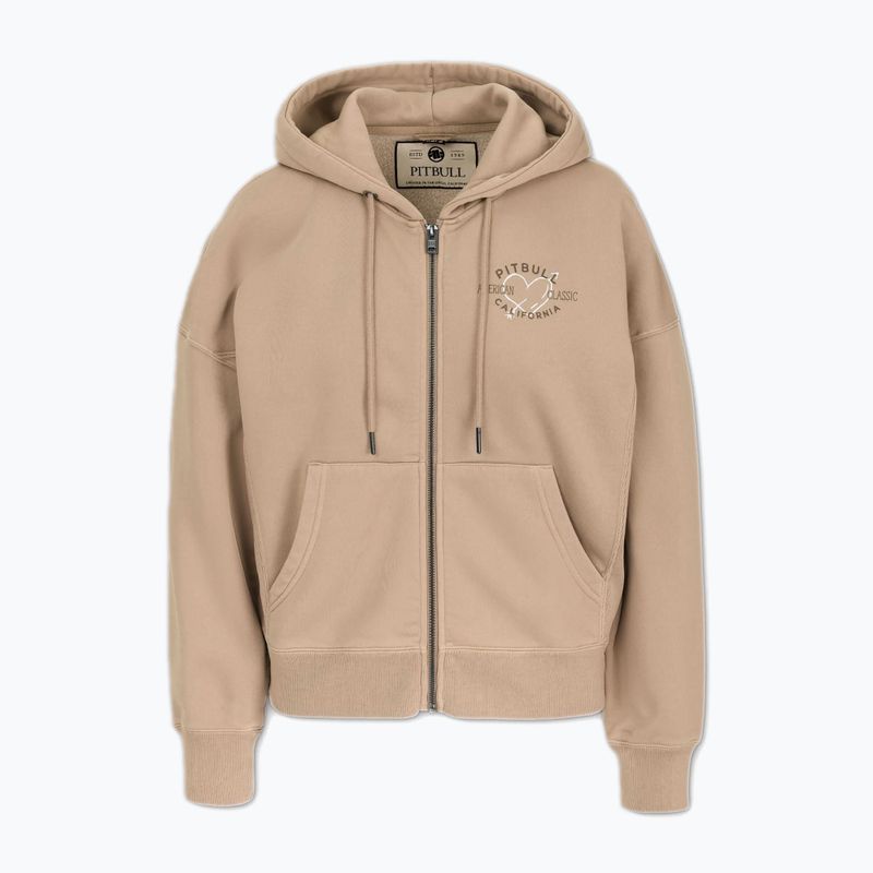 Hanorac pentru femei  Pitbull Manzanita Heart Hooded Zip Sweatshirt sand 3