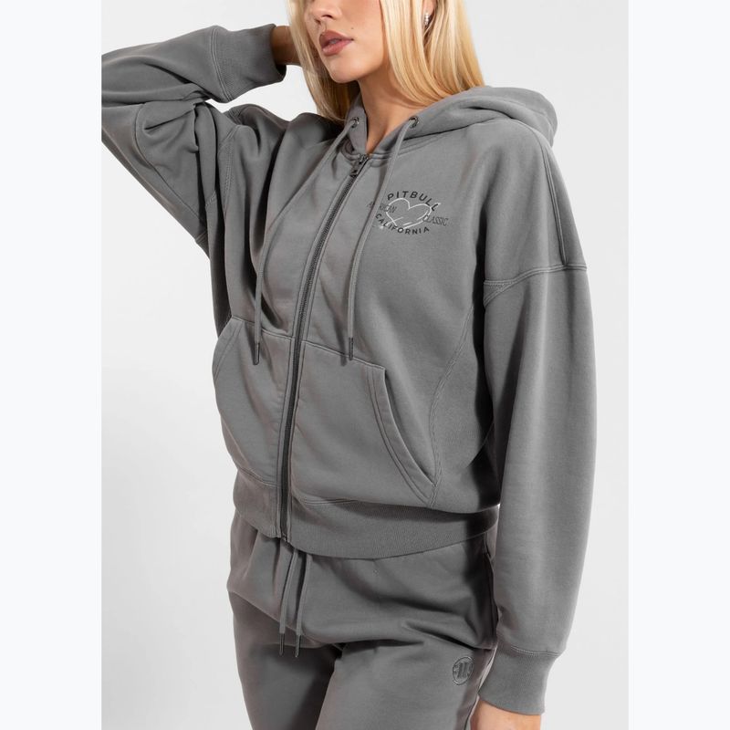 Hanorac pentru femei  Pitbull Manzanita Heart Hooded Zip Sweatshirt washed grey 3