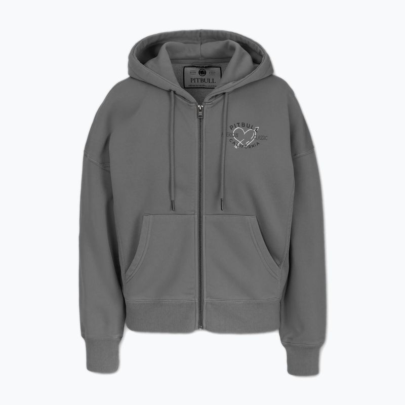 Hanorac pentru femei  Pitbull Manzanita Heart Hooded Zip Sweatshirt washed grey 4