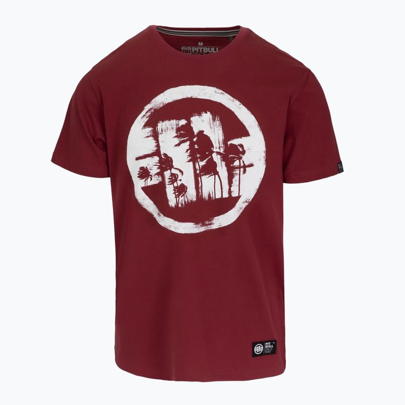 Tricou pentru bărbați Pitbull Logo Palms burgundy 4