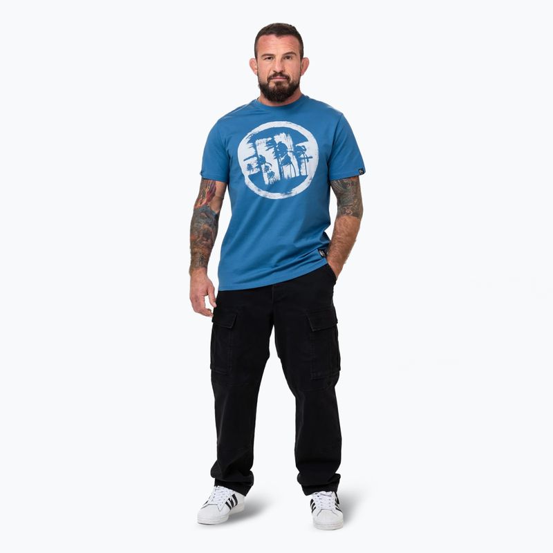 Tricou pentru bărbați Pitbull Logo Palms shade blue 2