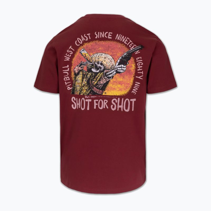 Tricou pentru bărbați Pitbull Shot For Shot burgundy 2