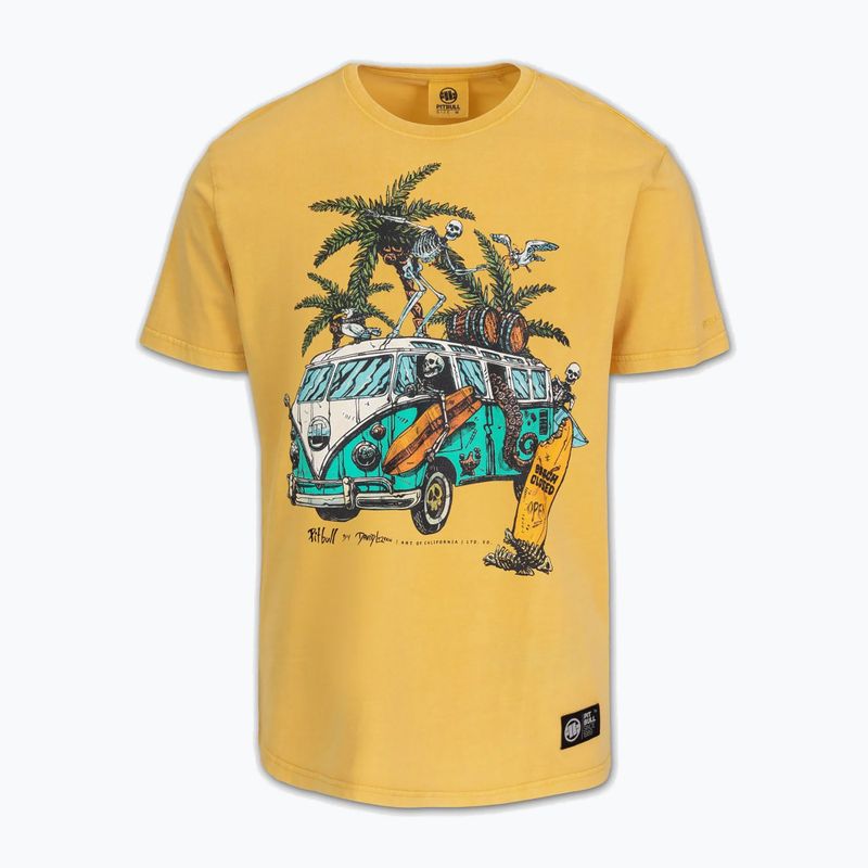 Tricou pentru bărbați Pitbull Open Beach washed yellow 4