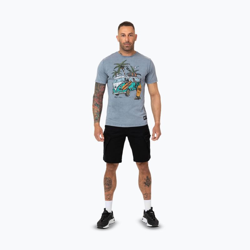 Tricou pentru bărbați Pitbull Open Beach washed blue 2