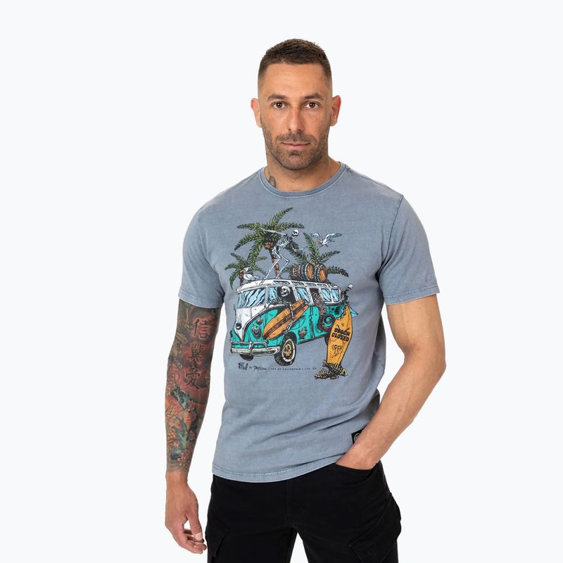 Tricou pentru bărbați Pitbull Open Beach washed blue 4