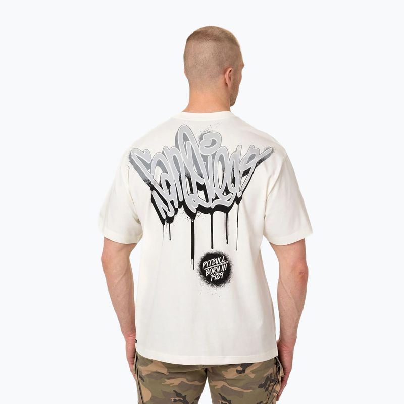 Tricou pentru bărbați Pitbull Graffiti off white 3