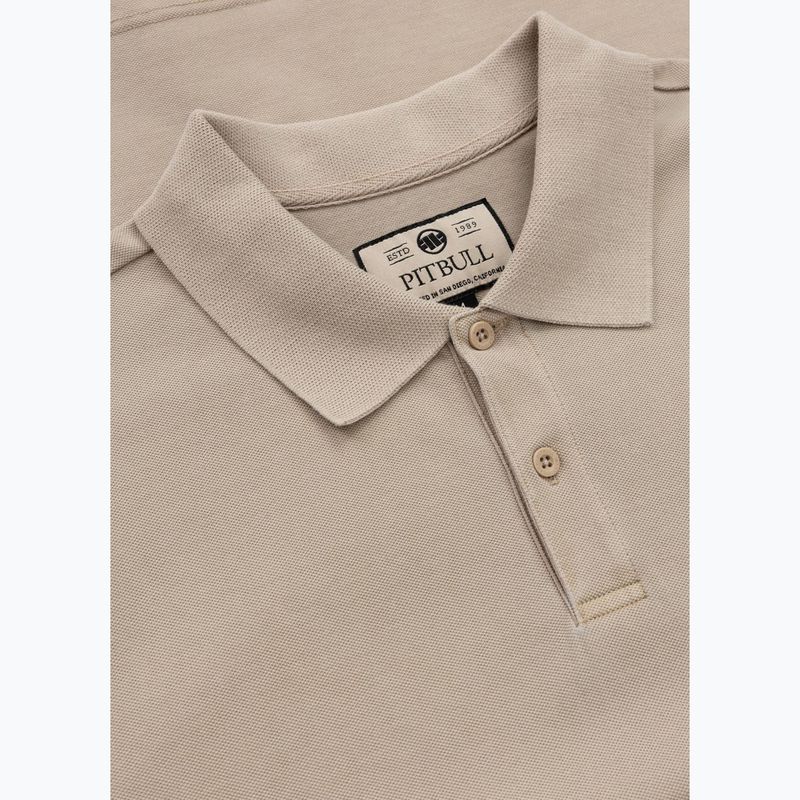 Tricou polo pentru bărbați Pitbull Washed Polo pale sand 3