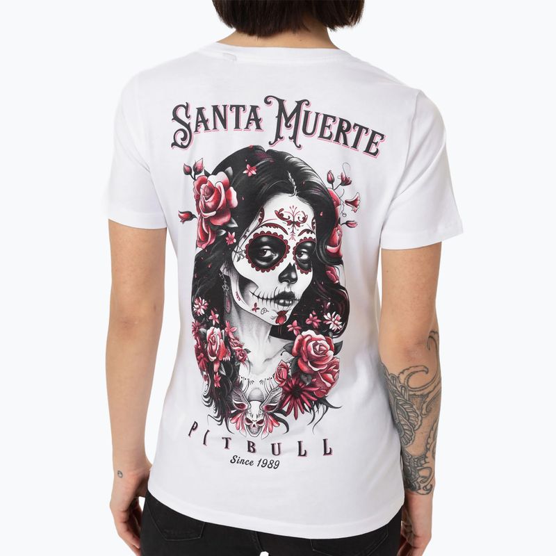 Tricou pentru femei Pitbull Santa Muerte Rose white 3