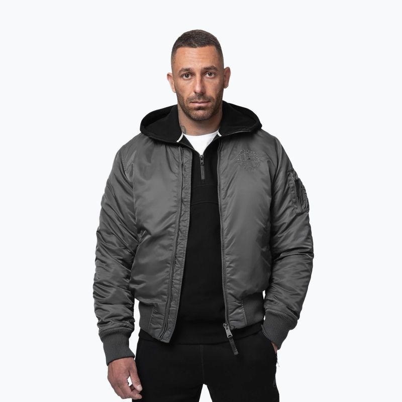 Geacă pentru bărbați Pitbull Hacket Washed Bomber graphite 4
