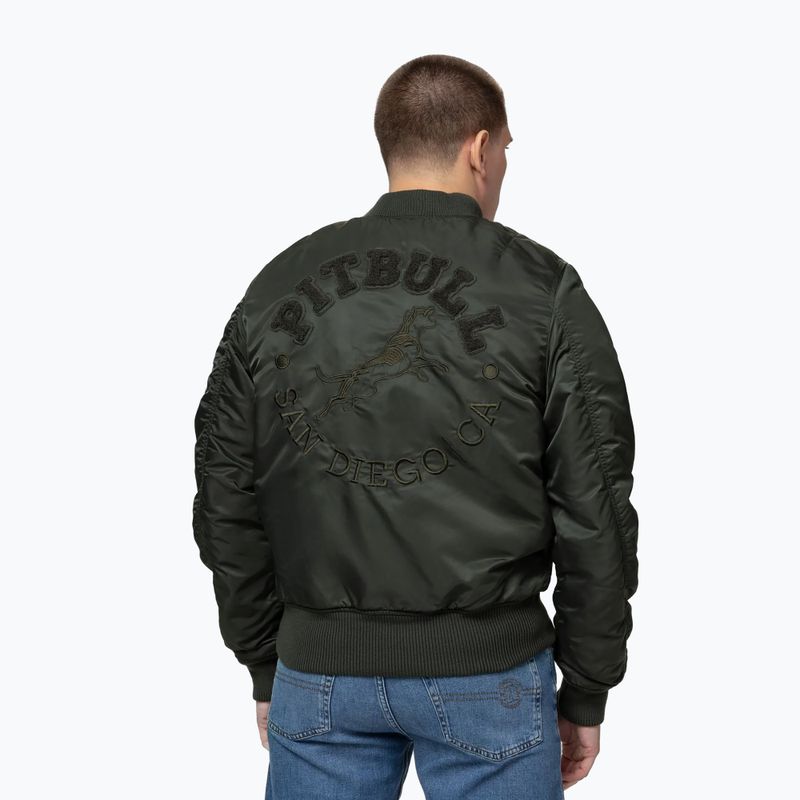 Geacă pentru bărbați Pitbull Hacket Washed Bomber dark green 3