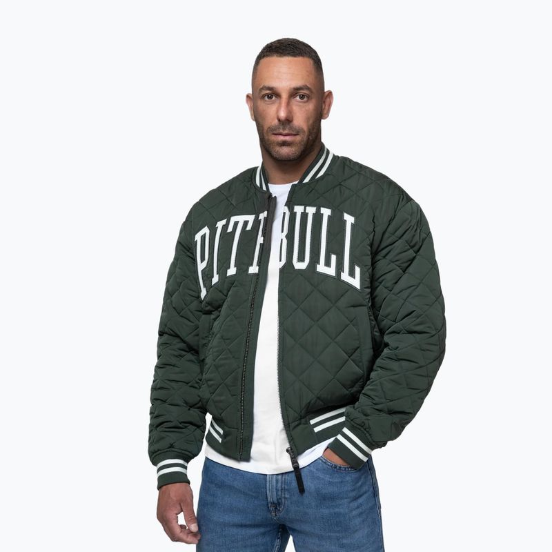 Geacă pentru bărbați Pitbull Jupiter Padded Baseball dark green 4