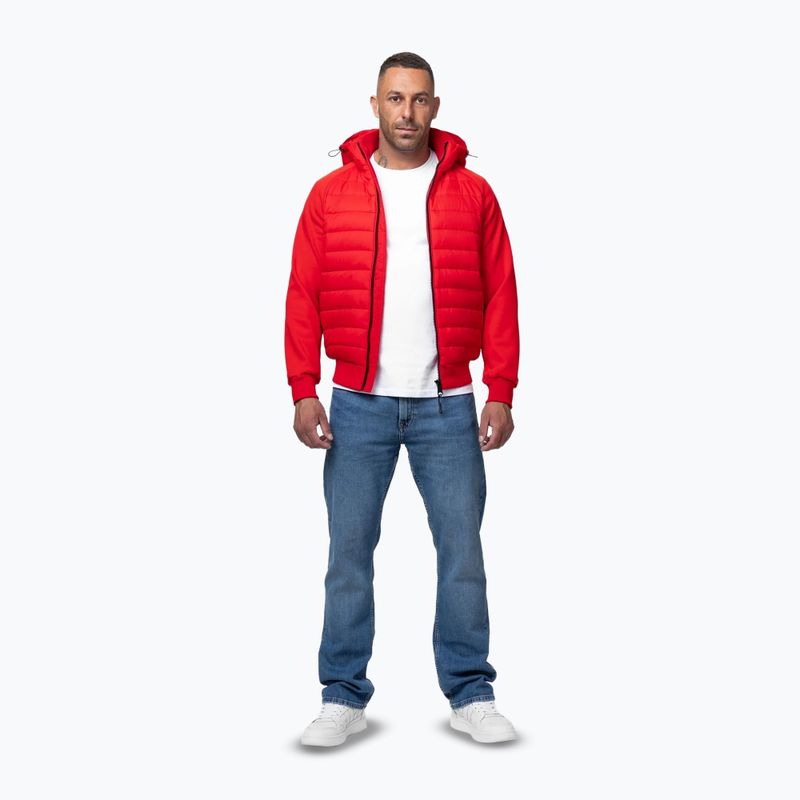 Geacă pentru bărbați Pitbull Palomar Padded Hooded Hybrid fluo/red 2