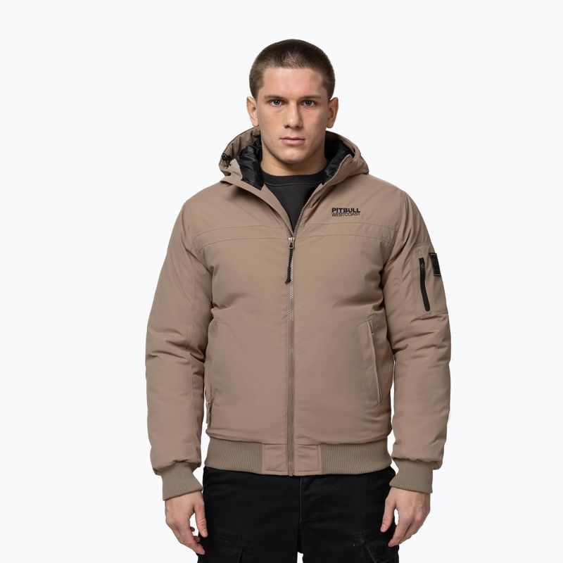 Geacă de iarnă pentru bărbați Pitbull Balboa 2 Hooded dark sand