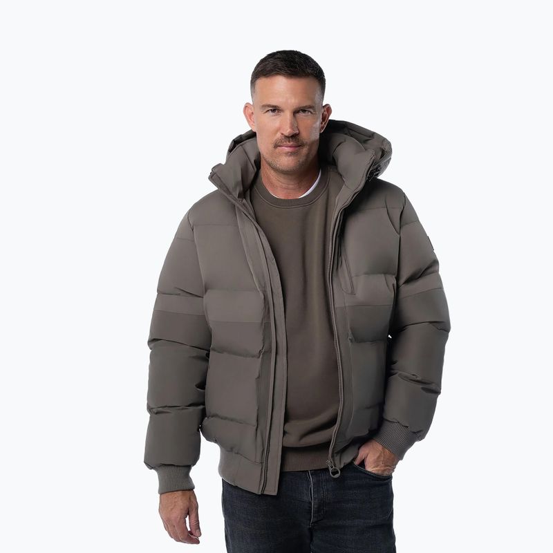 Geacă de iarnă pentru bărbați Pitbull Patton Quilted Hooded taupe 3