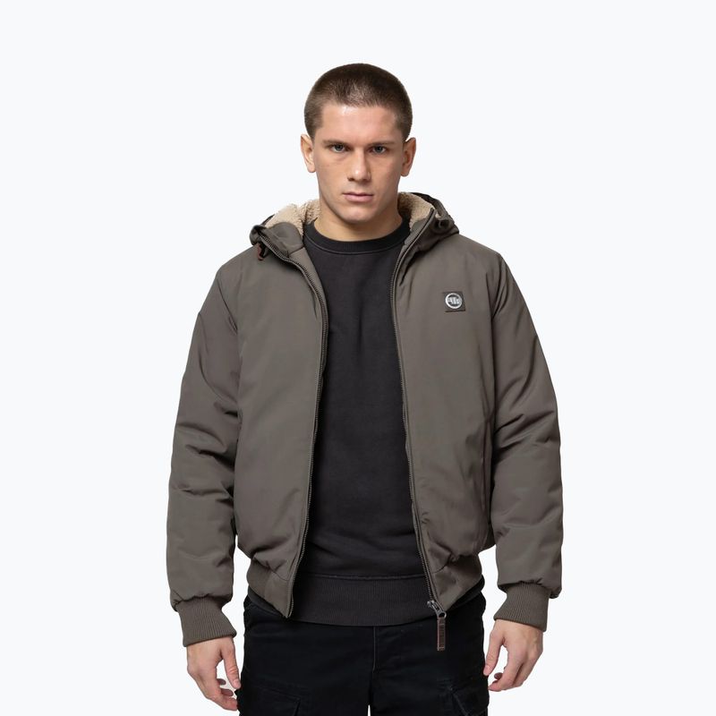 Geacă de iarnă pentru bărbați Pitbull Elkwood 3 Sherpa Hooded taupe 4