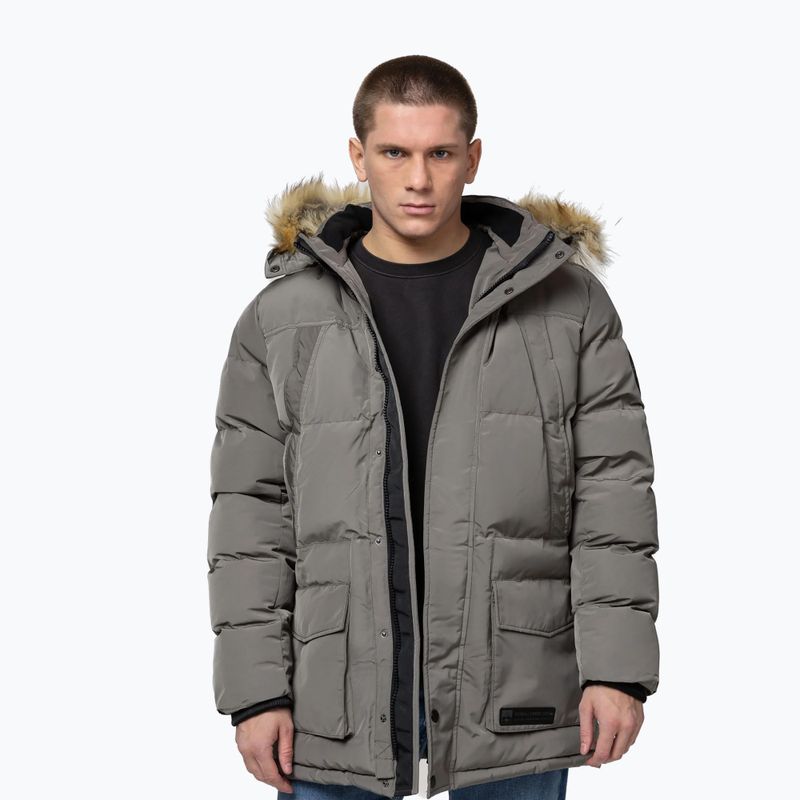 Geacă de iarnă pentru bărbați Pitbull Forest Hooded Parka taupe 4