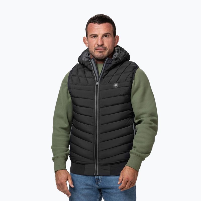 Vestă pentru bărbați Pitbull Naylor Padded Hooded black 4