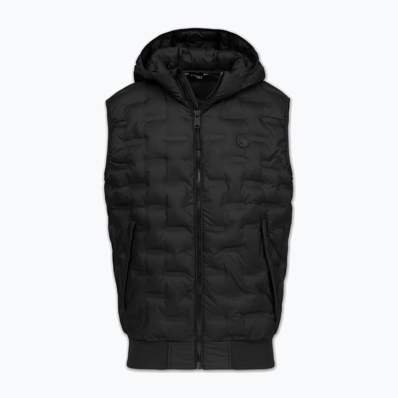 Vestă pentru bărbați Pitbull Fisk Quilted Hooded black 5