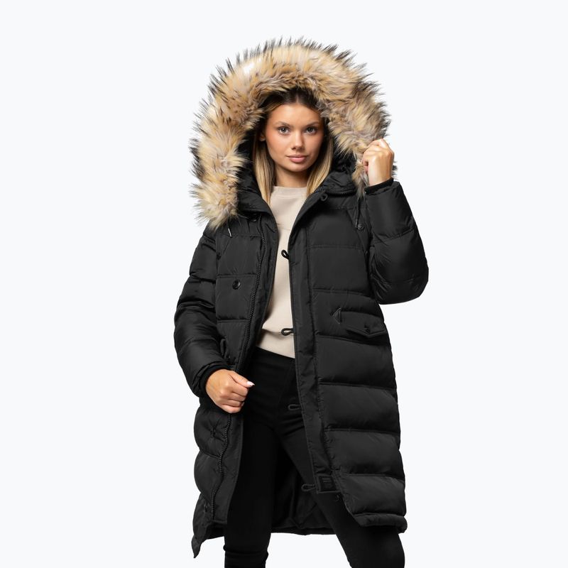 Geacă de iarnă pentru femei Pitbull Queenston Padded Hooded black