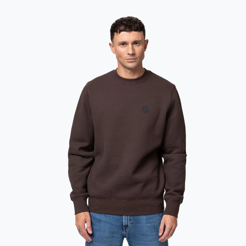Bluză pentru bărbați Pitbull Small Logo Crewneck dark chocolate