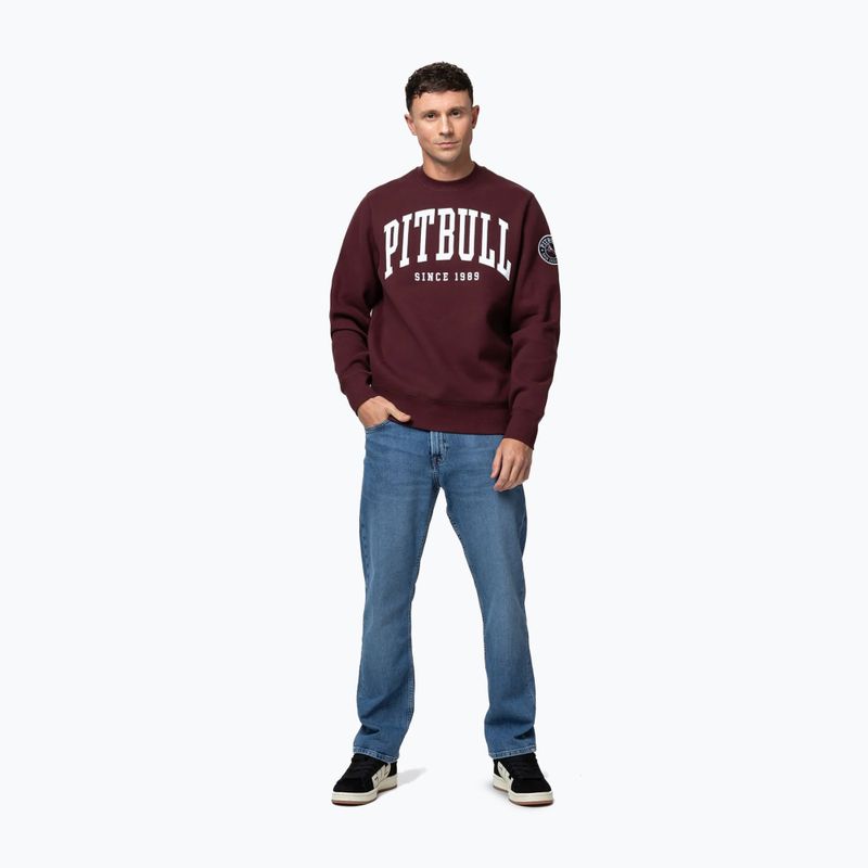 Bluză pentru bărbați Pitbull Norton Crewneck dark burgundy 2