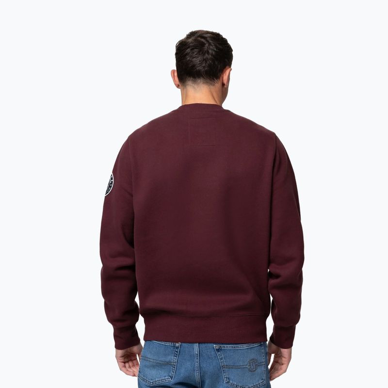 Bluză pentru bărbați Pitbull Norton Crewneck dark burgundy 3