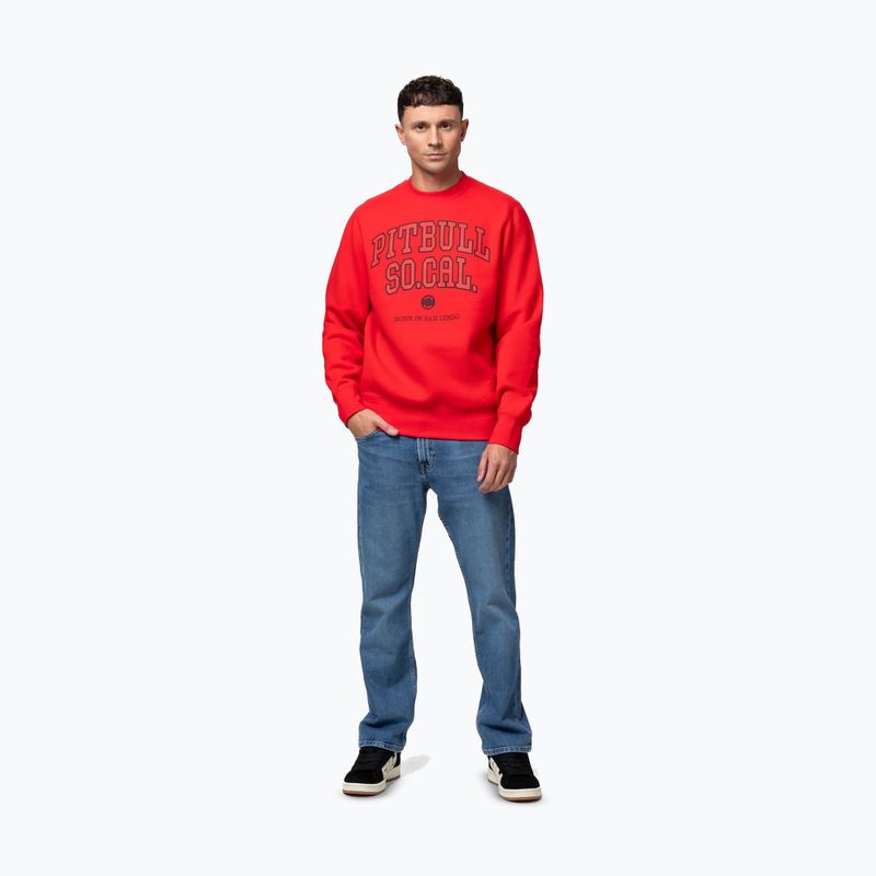 Bluză pentru bărbați Pitbull So Cal Crewneck fluo/red 2