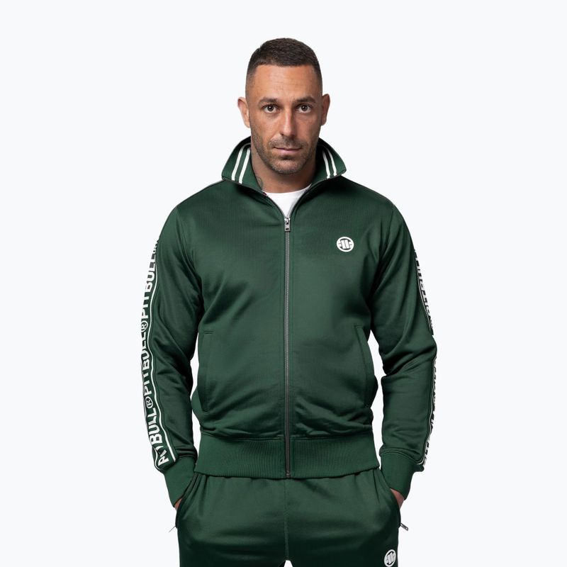 Bluză pentru bărbați Pitbull Trackjacket Tape Logo Terry Group bottle green