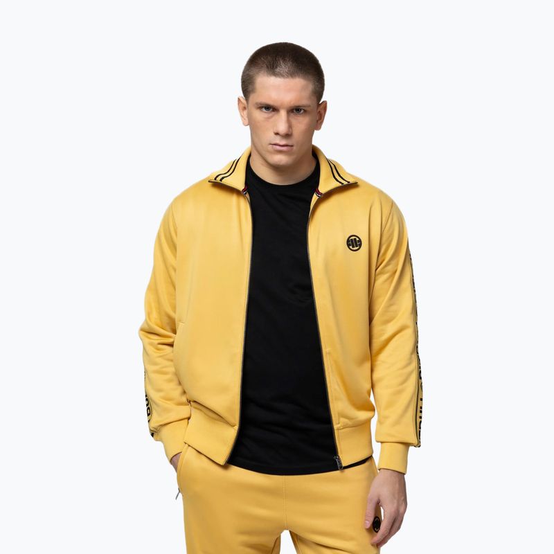 Bluză pentru bărbați Pitbull Trackjacket Tape Logo Terry Group pale yellow 4