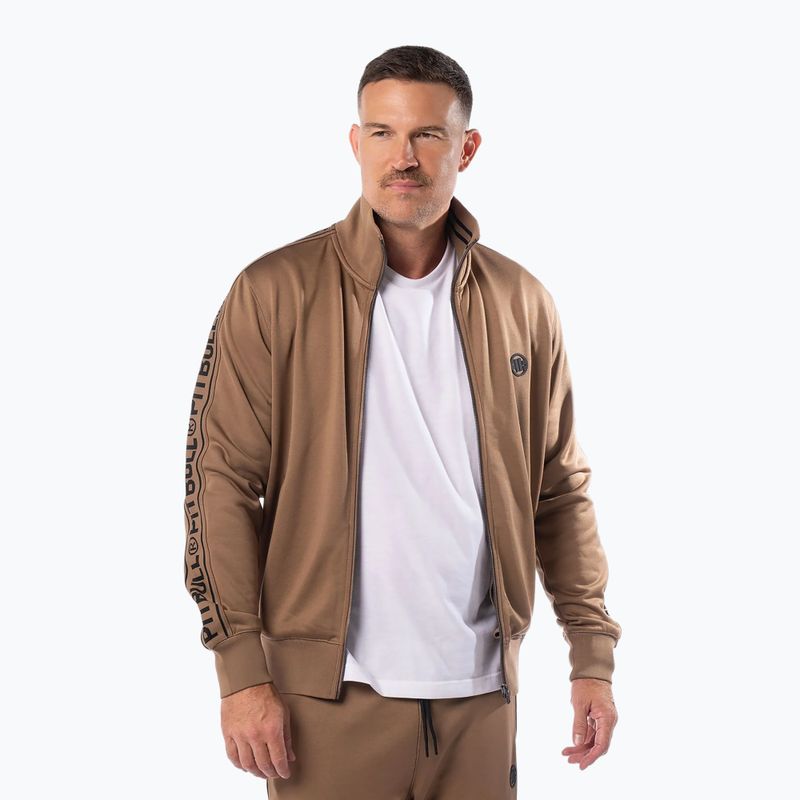 Bluză pentru bărbați Pitbull Trackjacket Tape Logo Terry Group coyote brown 2