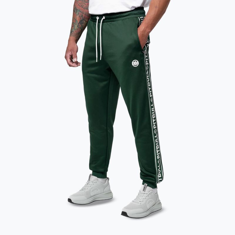 Pantaloni pentru bărbați Pitbull Trackpants Tape Logo Terry Group bottle green 4
