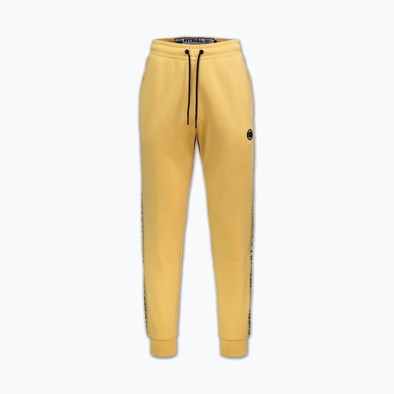Pantaloni pentru bărbați Pitbull Trackpants Tape Logo Terry Group pale yellow 5