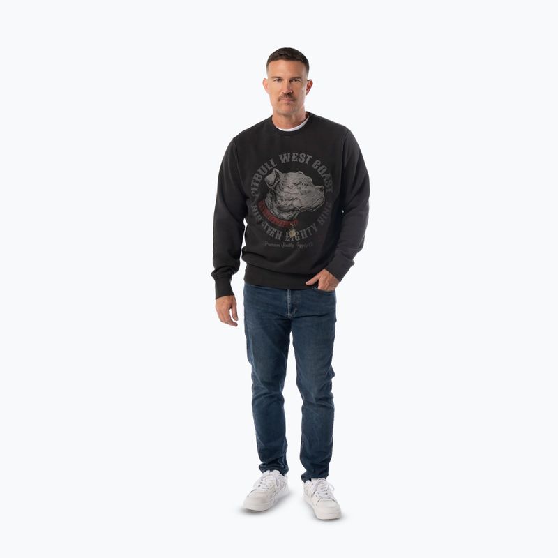 Bluză pentru bărbați Pitbull Strenght & Respect Crewneck washed dark graphite 2