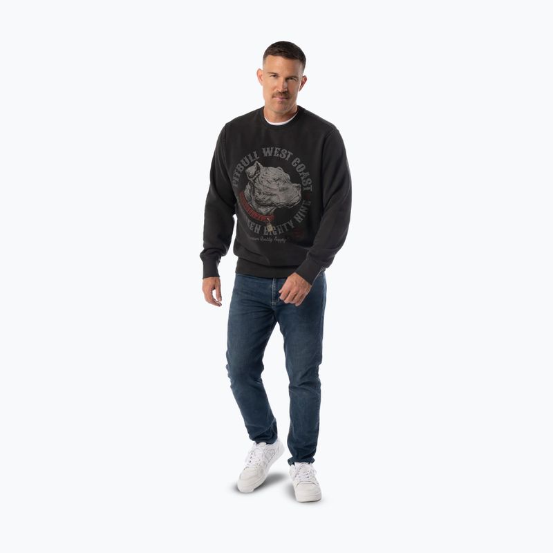 Bluză pentru bărbați Pitbull Strenght & Respect Crewneck washed dark graphite 4
