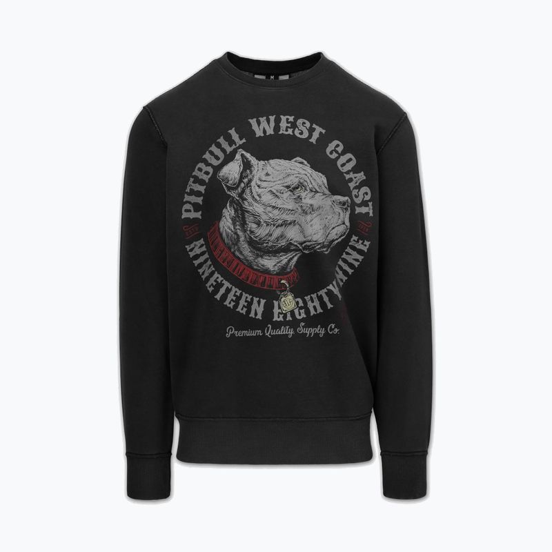 Bluză pentru bărbați Pitbull Strenght & Respect Crewneck washed dark graphite 5