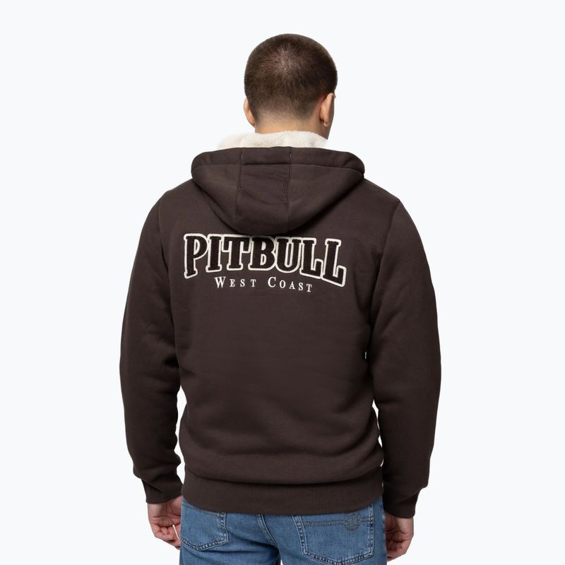 Bluză pentru bărbați Pitbull Ruffin Detroit Hooded Zip dark chocolate 3