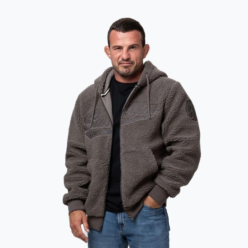 Bluză pentru bărbați Pitbull Galaxy Hooded Zip taupe 4